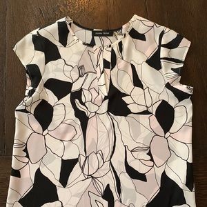Black, White, and Pink Floral Geo Design